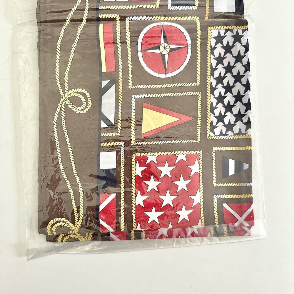 VINTAGE PIERRE BALMAIN PARIS SCARF NAUTICAL BROWN